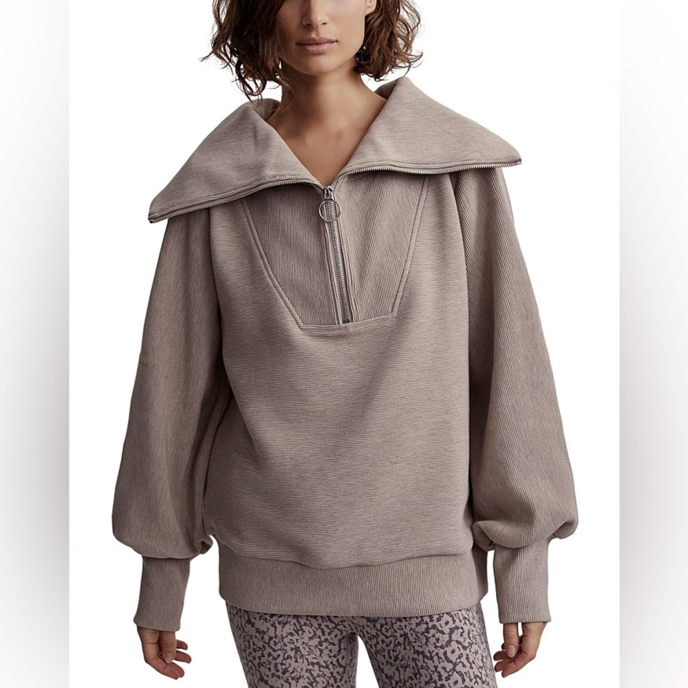Varley Vine Half Zip Pullover in Taupe NWT